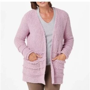 Barefoot Dreams CozyChic Boardwalk Open Front Cardigan, Size S